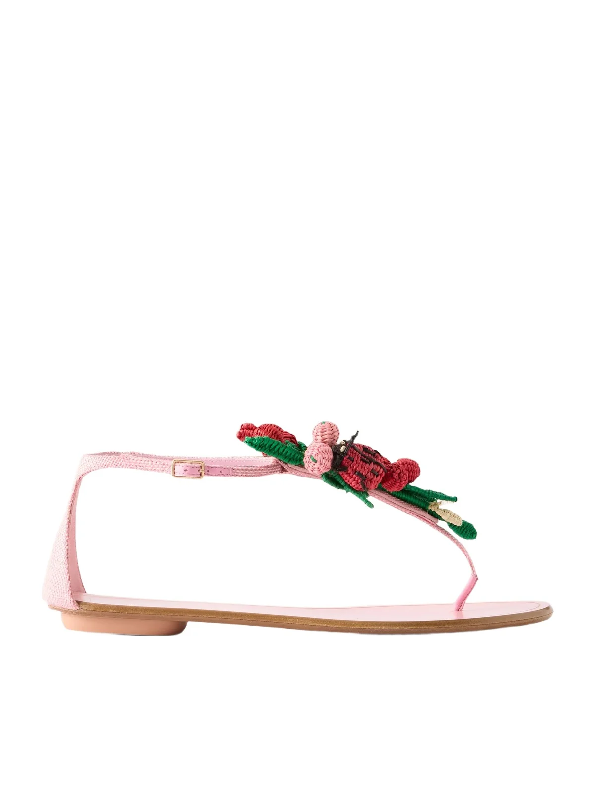 Botanica Embellished Leather And Raffia Thong Sandals Botanica Embellished Leather And Raffia Thong Sandals