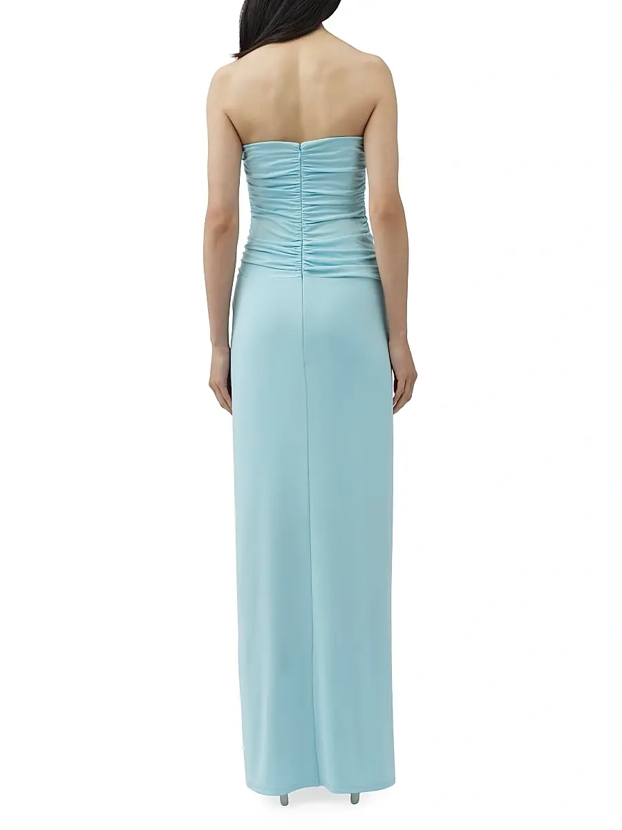 SIMKHAI Women's Emma Ruched Bustier Gown - Pool | Thumbnail 4 SIMKHAI Women's Emma Ruched Bustier Gown - Pool | Thumbnail 4