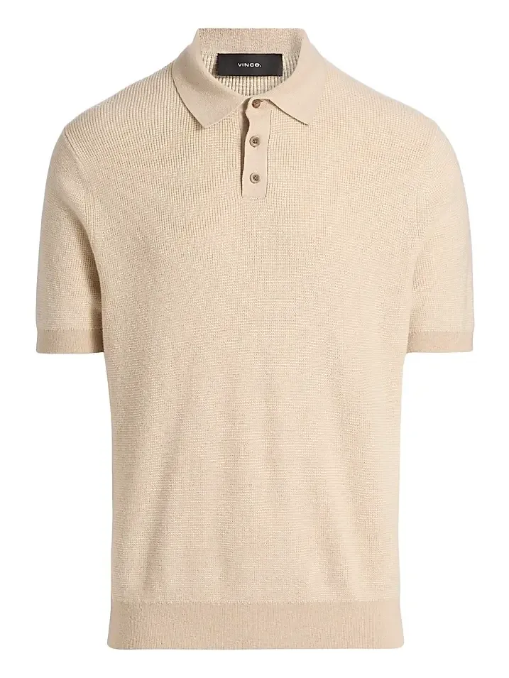 Men's Colorblocked Feed-Stripe Cotton-Cashmere Polo Shirt Men's Colorblocked Feed-Stripe Cotton-Cashmere Polo Shirt