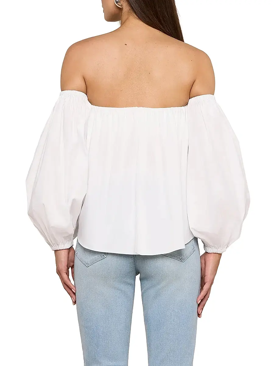 L'Agence Women's Sarai Cotton-Blend Off-The-Shoulder Top | Thumbnail 5