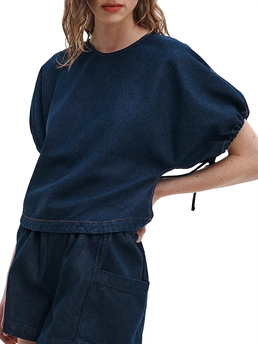 rag & bone Women's Laura Ultra Featherweight Denim Top | Thumbnail 4 rag & bone Women's Laura Ultra Featherweight Denim Top | Thumbnail 4