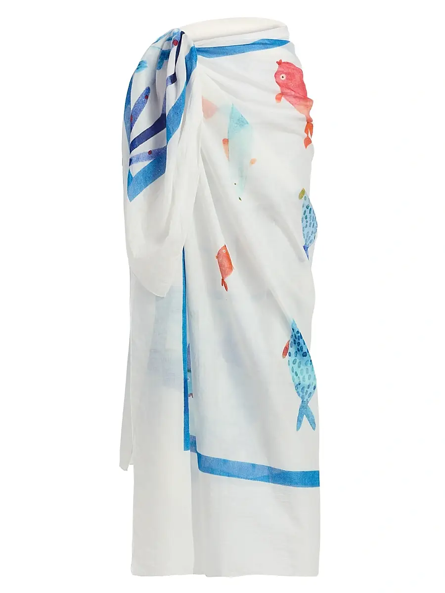 Milly Women's Under The Ocean Sarong - Blue Multi | Image 1 Milly Women's Under The Ocean Sarong - Blue Multi | Image 1