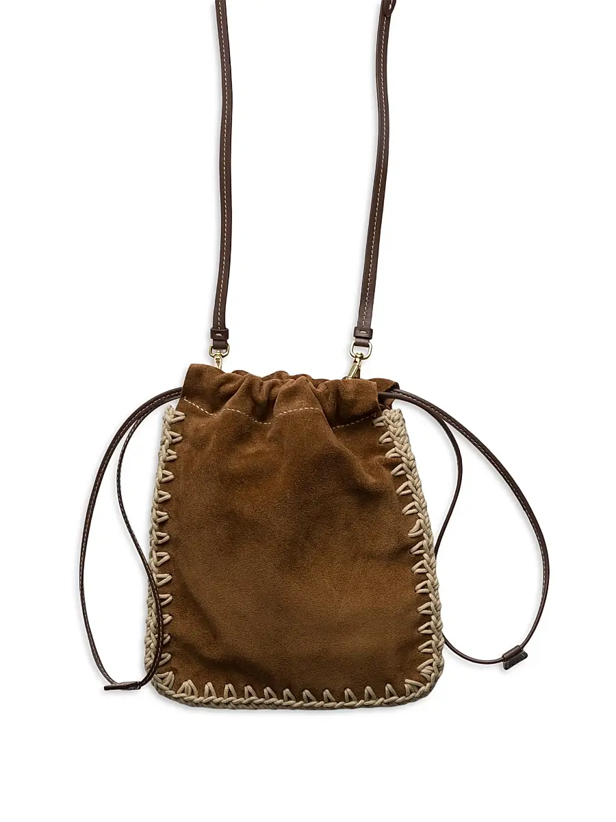 Prada Women's Suede Drawstring Case - Beige Khaki | Thumbnail 3 Prada Women's Suede Drawstring Case - Beige Khaki | Thumbnail 3