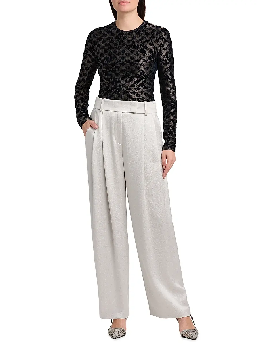 Giorgio Armani Women's Floral Metallic Burnout Top | Thumbnail 2 Giorgio Armani Women's Floral Metallic Burnout Top | Thumbnail 2