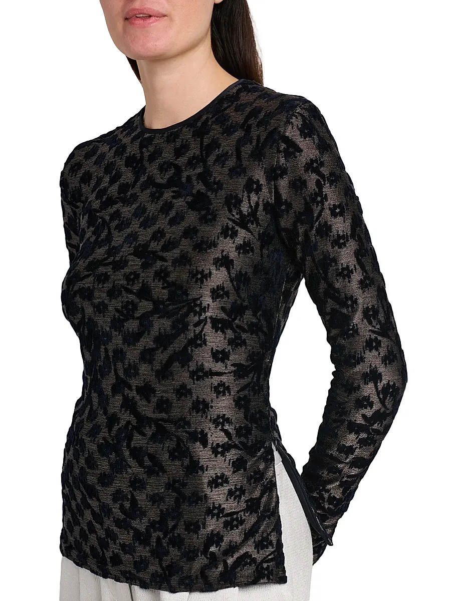 Giorgio Armani Women's Floral Metallic Burnout Top | Thumbnail 6 Giorgio Armani Women's Floral Metallic Burnout Top | Thumbnail 6