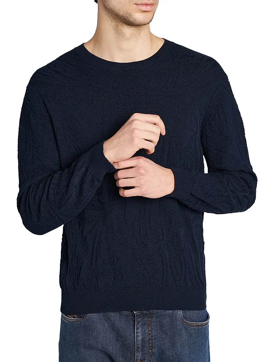 Etro Men's Roma Cotton Crewneck Sweater | Thumbnail 6 Etro Men's Roma Cotton Crewneck Sweater | Thumbnail 6
