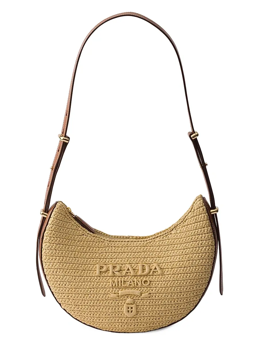 Women's Arqué Small Crochet and Leather Hobo Bag