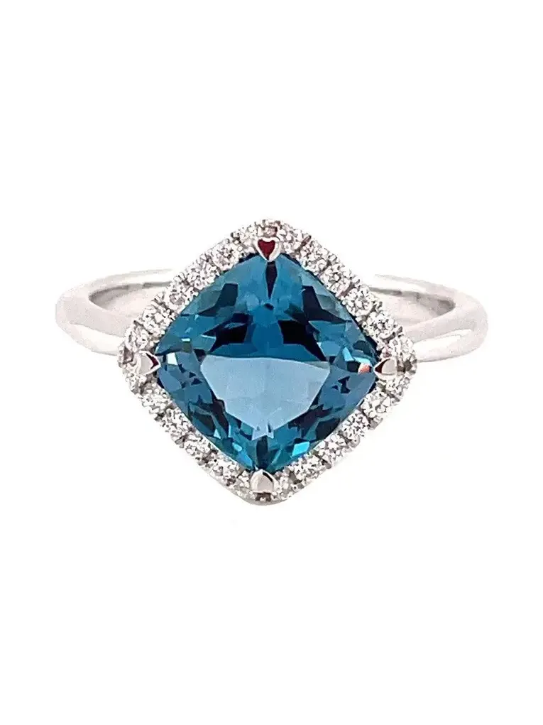 Diamond Swiss Blue Topaz Ring Diamond Swiss Blue Topaz Ring
