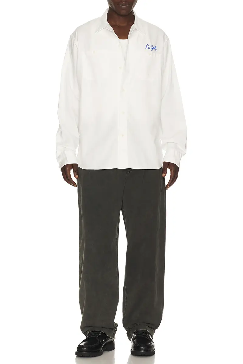 Polo Ralph Lauren Long Sleeve Herringbone Chino Frank Work Shirt | Thumbnail 3 Polo Ralph Lauren Long Sleeve Herringbone Chino Frank Work Shirt | Thumbnail 3