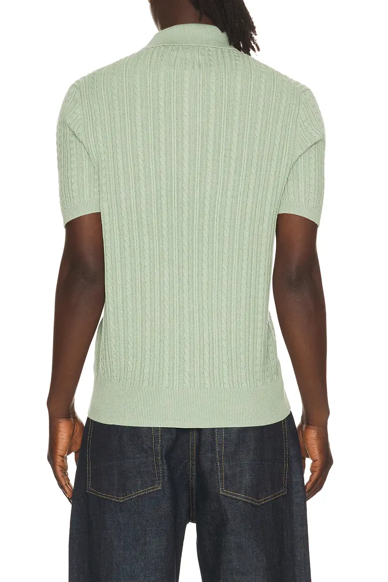 Polo Ralph Lauren Short Sleeve Featherweight Cable Knit 3-button Placket Polo Sweater | Thumbnail 2 Polo Ralph Lauren Short Sleeve Featherweight Cable Knit 3-button Placket Polo Sweater | Thumbnail 2