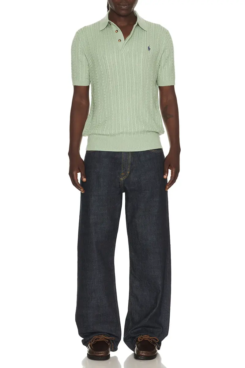 Polo Ralph Lauren Short Sleeve Featherweight Cable Knit 3-button Placket Polo Sweater | Thumbnail 3 Polo Ralph Lauren Short Sleeve Featherweight Cable Knit 3-button Placket Polo Sweater | Thumbnail 3