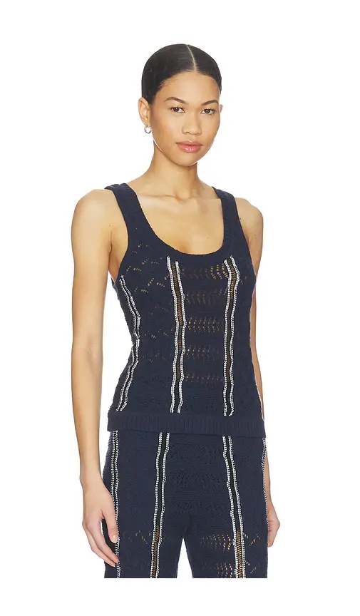 Central Park West Amber Squiggle Stitch Tank | Thumbnail 2 Central Park West Amber Squiggle Stitch Tank | Thumbnail 2