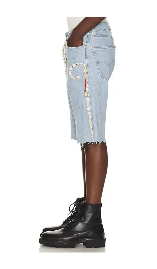 Barriers Worldwide Cowrie Shell Denim Shorts | Thumbnail 2 Barriers Worldwide Cowrie Shell Denim Shorts | Thumbnail 2