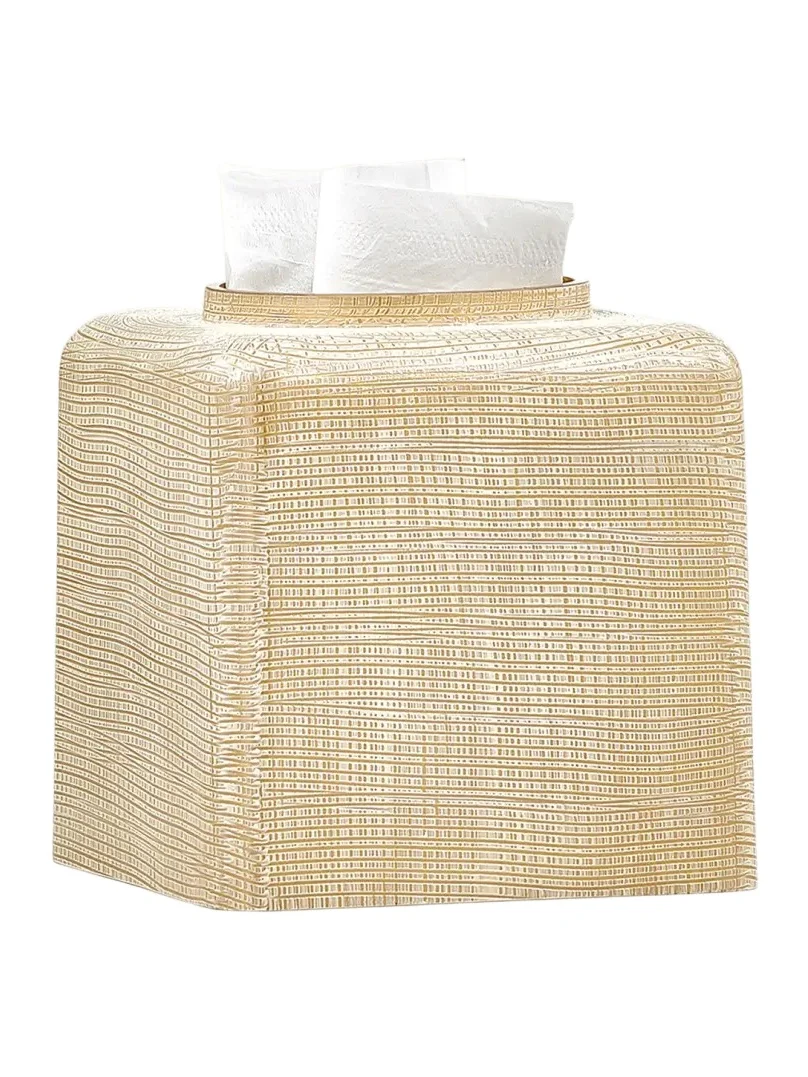 Labrazel Woven Tissue Box Cover, Gold