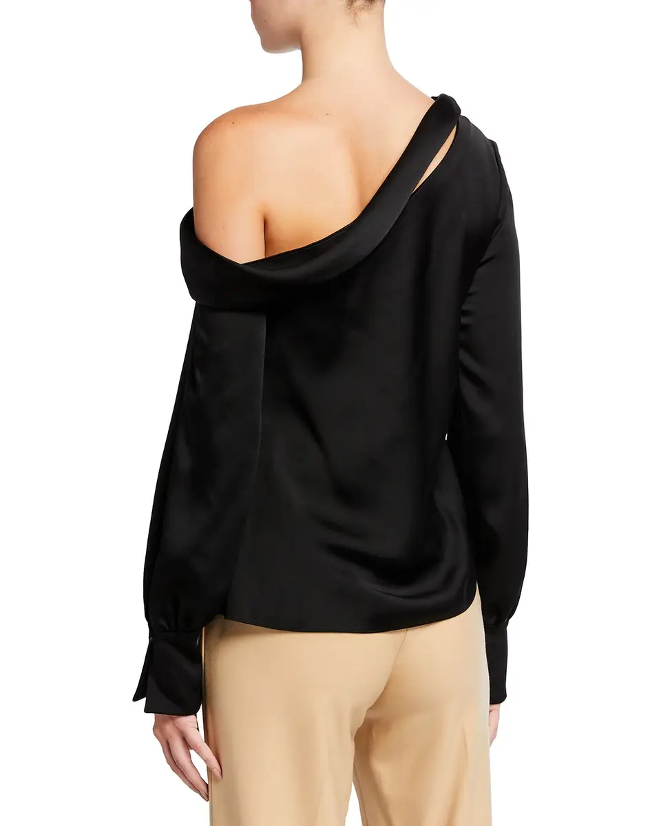SIMKHAI Alice Satin One-Shoulder Top | Thumbnail 3 SIMKHAI Alice Satin One-Shoulder Top | Thumbnail 3