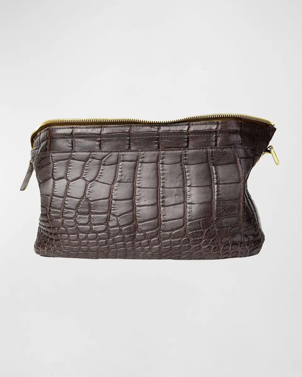 Abas Men's Alligator Travel Toiletry Bag | Thumbnail 2 Abas Men's Alligator Travel Toiletry Bag | Thumbnail 2