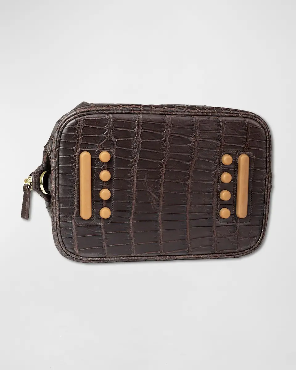 Abas Men's Alligator Travel Toiletry Bag | Thumbnail 3 Abas Men's Alligator Travel Toiletry Bag | Thumbnail 3