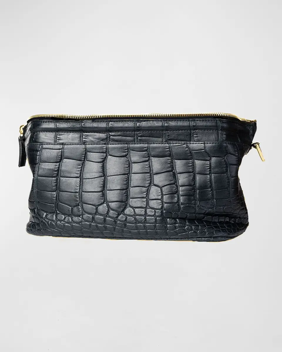 Abas Men's Alligator Travel Toiletry Bag | Thumbnail 2 Abas Men's Alligator Travel Toiletry Bag | Thumbnail 2