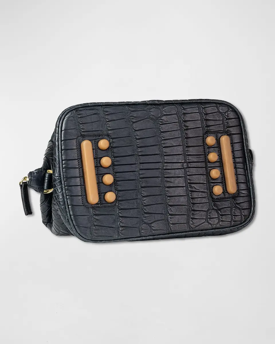 Abas Men's Alligator Travel Toiletry Bag | Thumbnail 3 Abas Men's Alligator Travel Toiletry Bag | Thumbnail 3