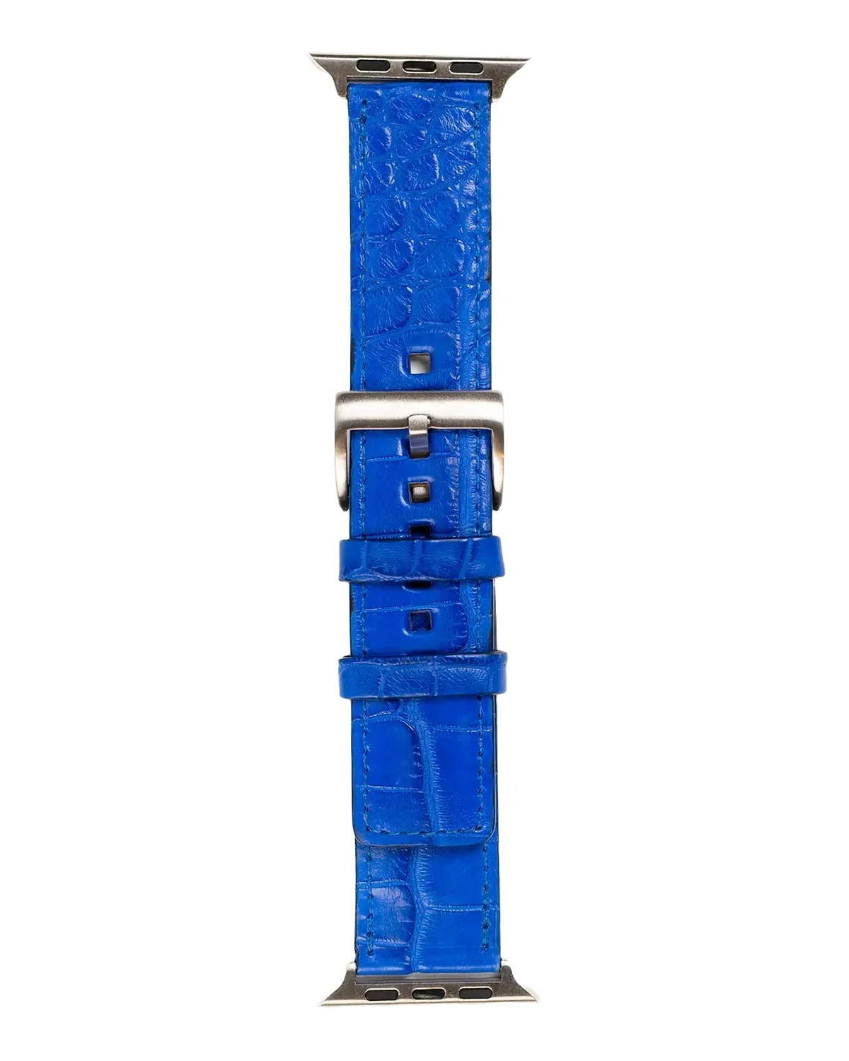 Abas Men's Apple Watch Matte Alligator Watch Strap, Silver Finish | Thumbnail 1 Abas Men's Apple Watch Matte Alligator Watch Strap, Silver Finish | Thumbnail 1