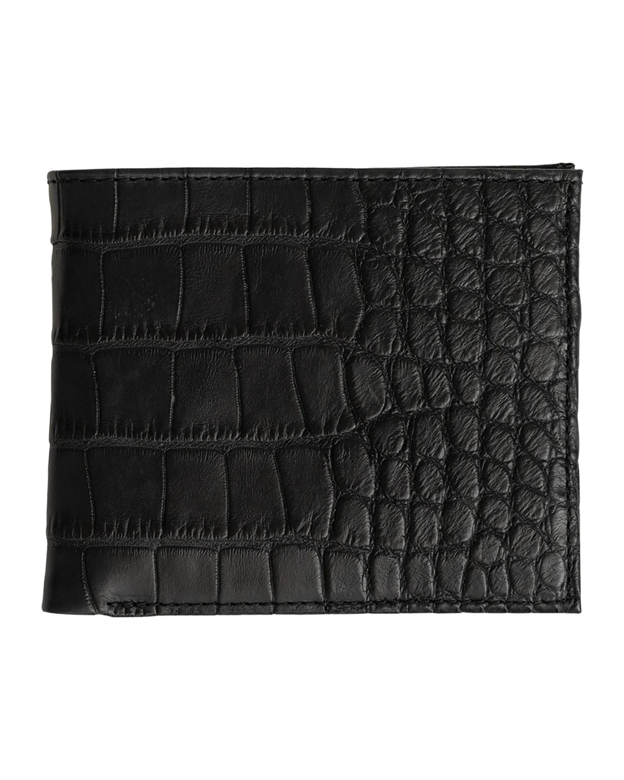Abas Men's Matte Alligator Leather Bifold Wallet w/ ID Window