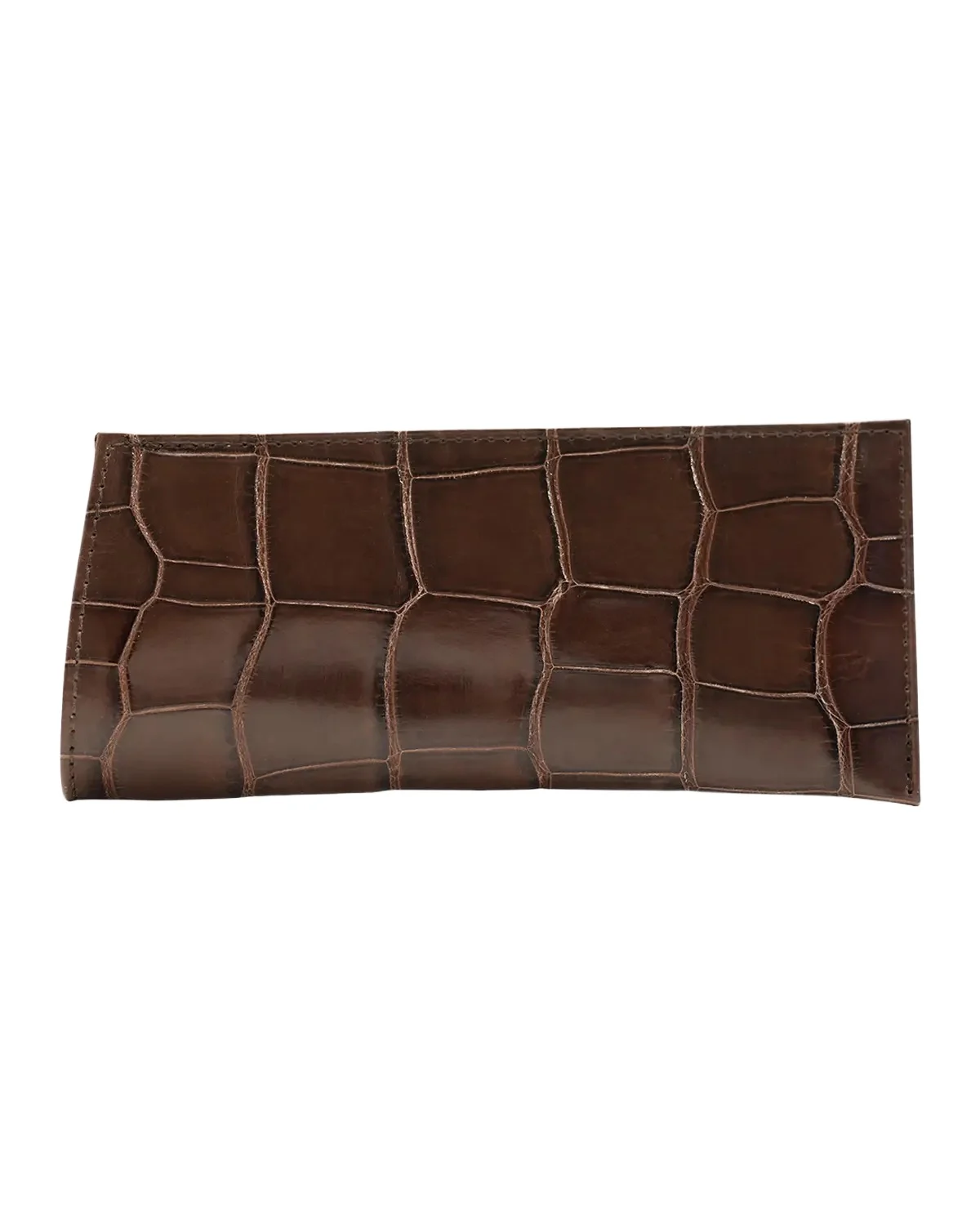 Abas Men's Glazed Alligator Leather Eyewear Case