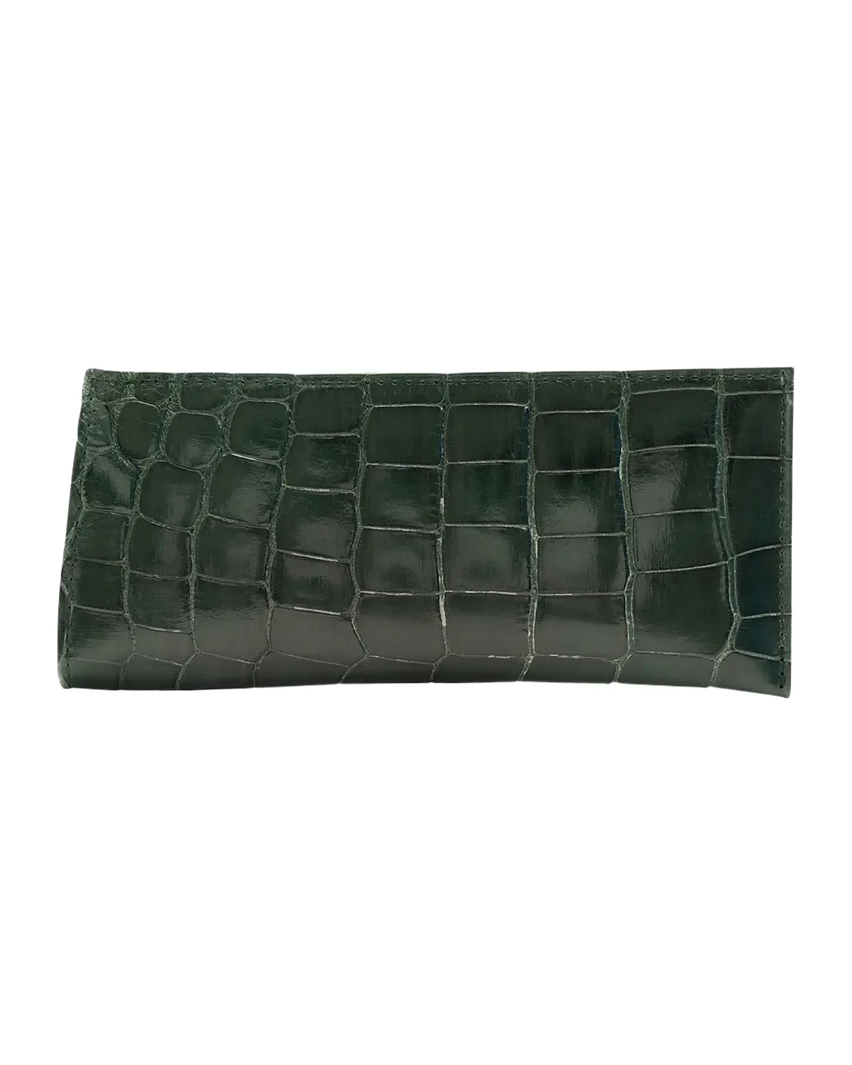 Abas Men's Glazed Alligator Leather Eyewear Case