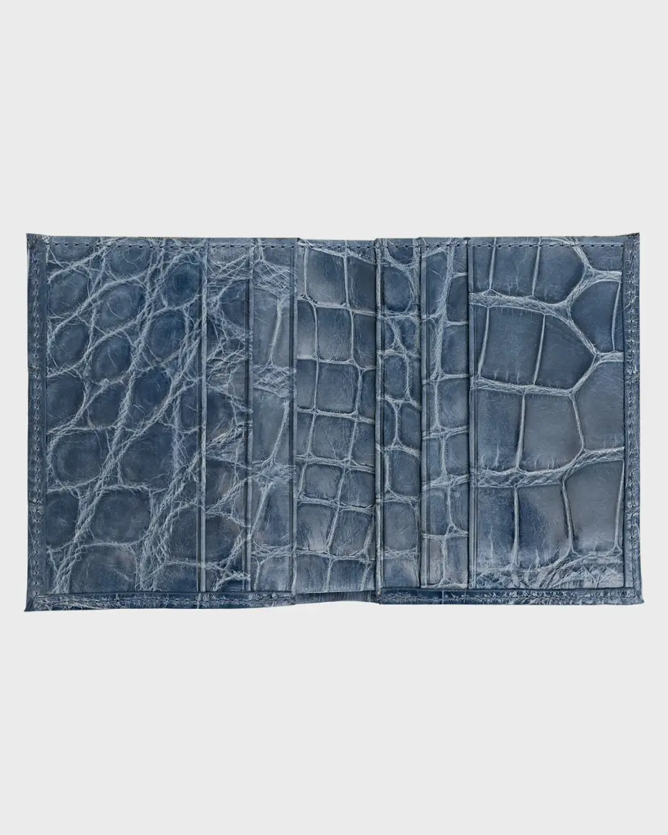Abas Men's Glazed Alligator Compact Wallet; Monogram Available | Thumbnail 2