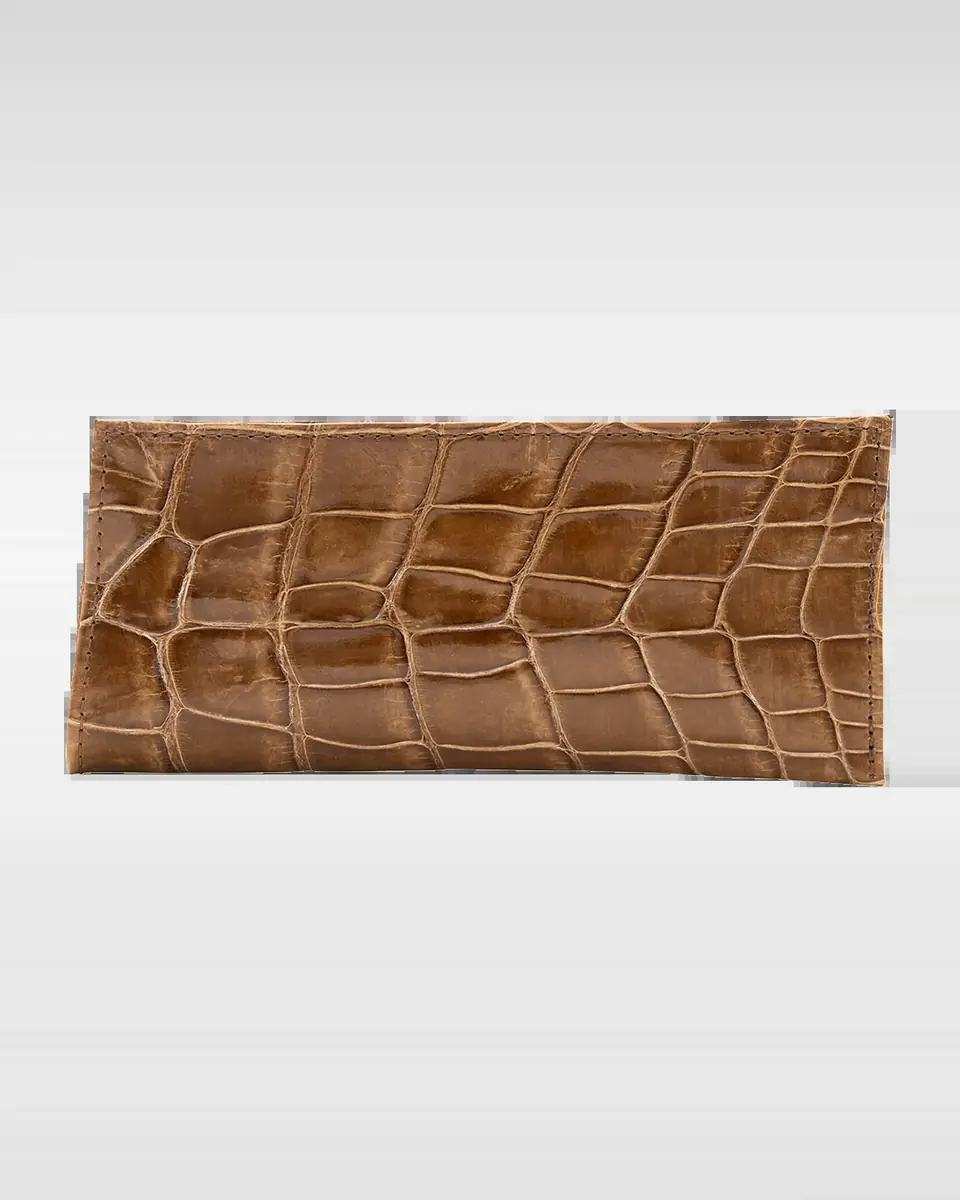 Abas Men's Glazed Alligator Leather Eyewear Case | Thumbnail 2 Abas Men's Glazed Alligator Leather Eyewear Case | Thumbnail 2