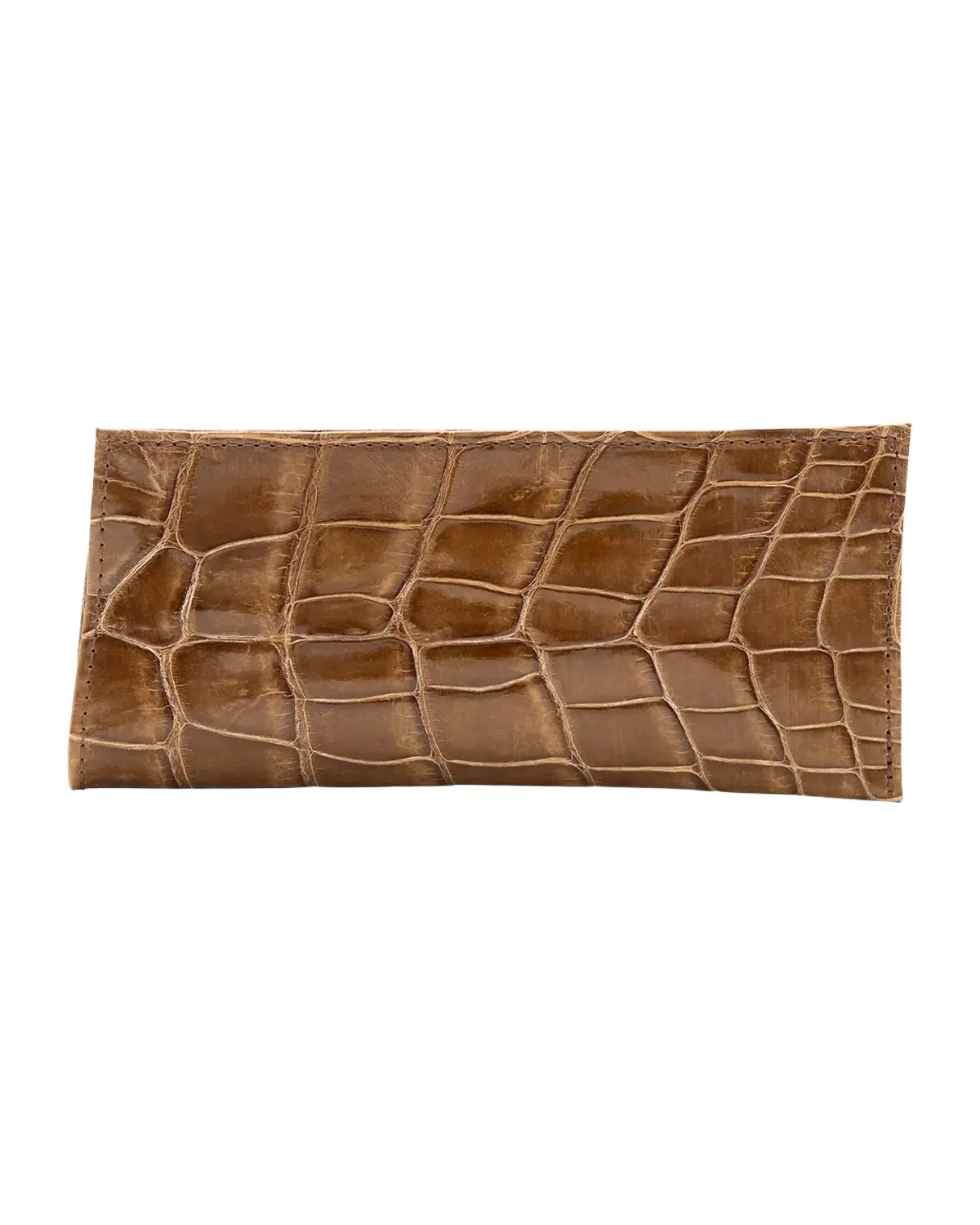 Abas Men's Glazed Alligator Leather Eyewear Case