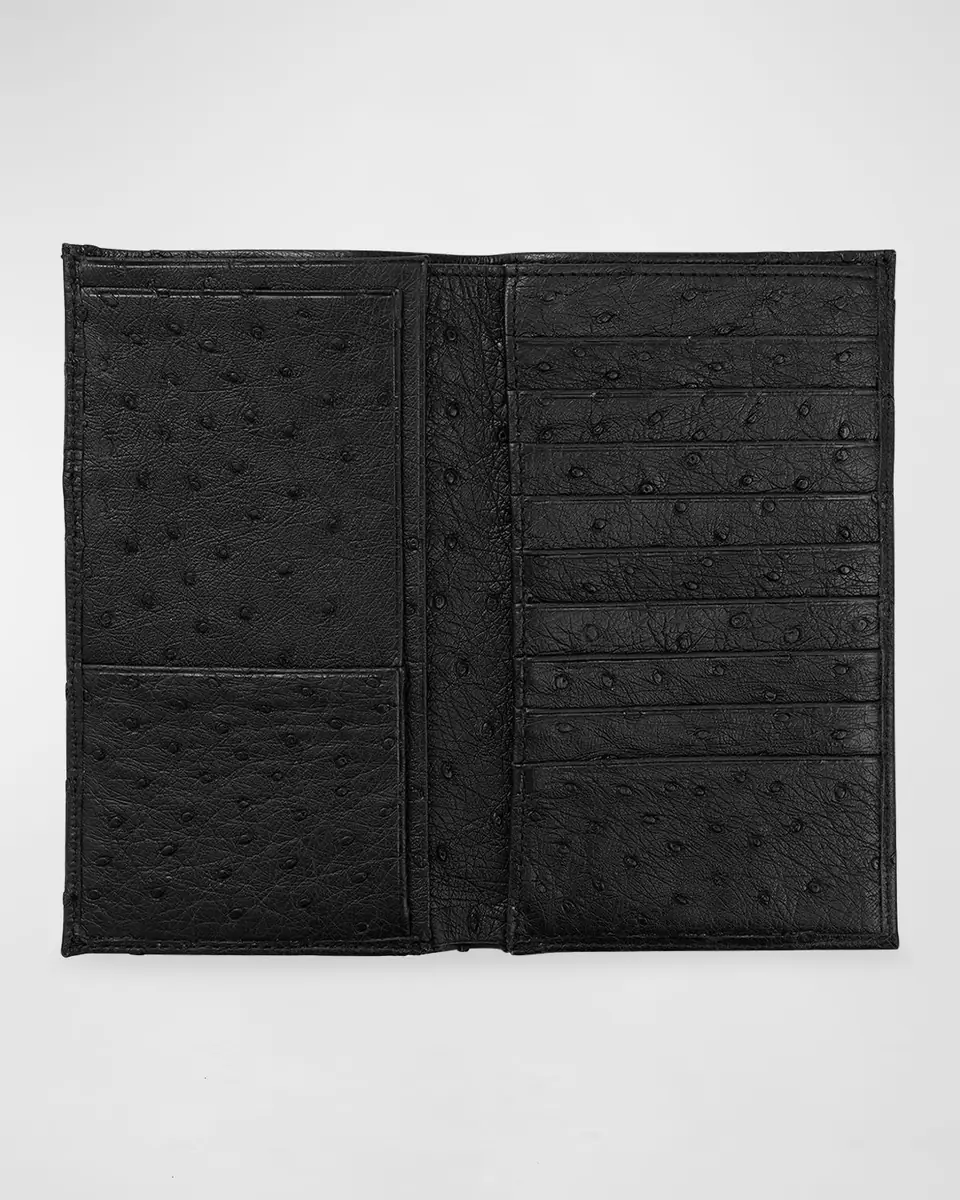 Abas Men's Matte Ostrich Leather Coat Wallet | Thumbnail 2