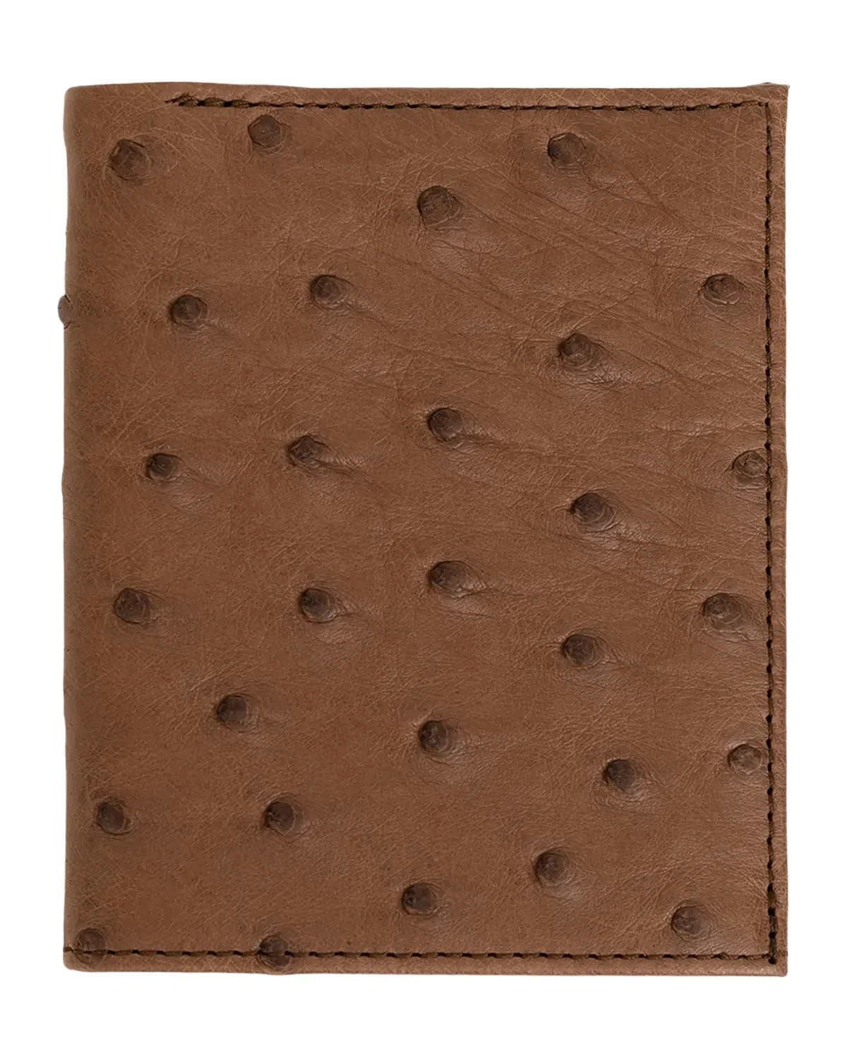 Abas Men's Ostrich Leather Bifold Wallet w/ ID Window