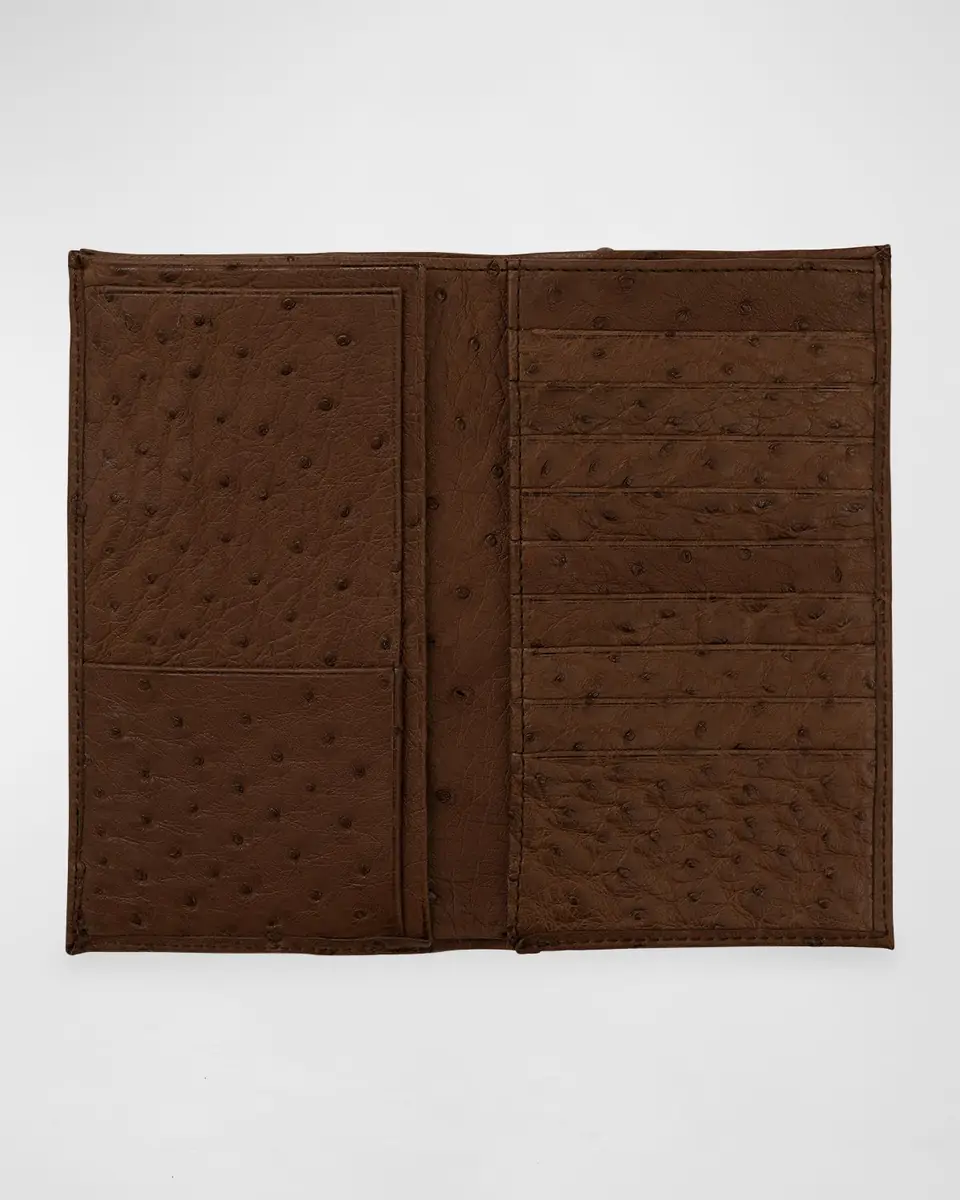 Abas Men's Matte Ostrich Leather Coat Wallet | Thumbnail 2