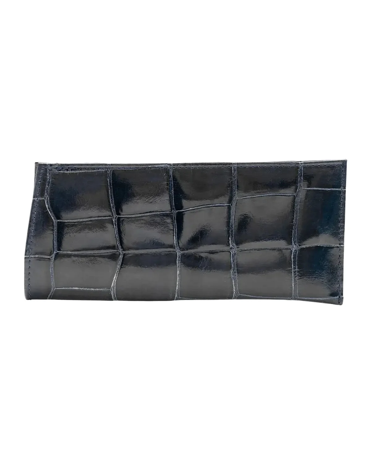 Abas Men's Glazed Alligator Leather Eyewear Case