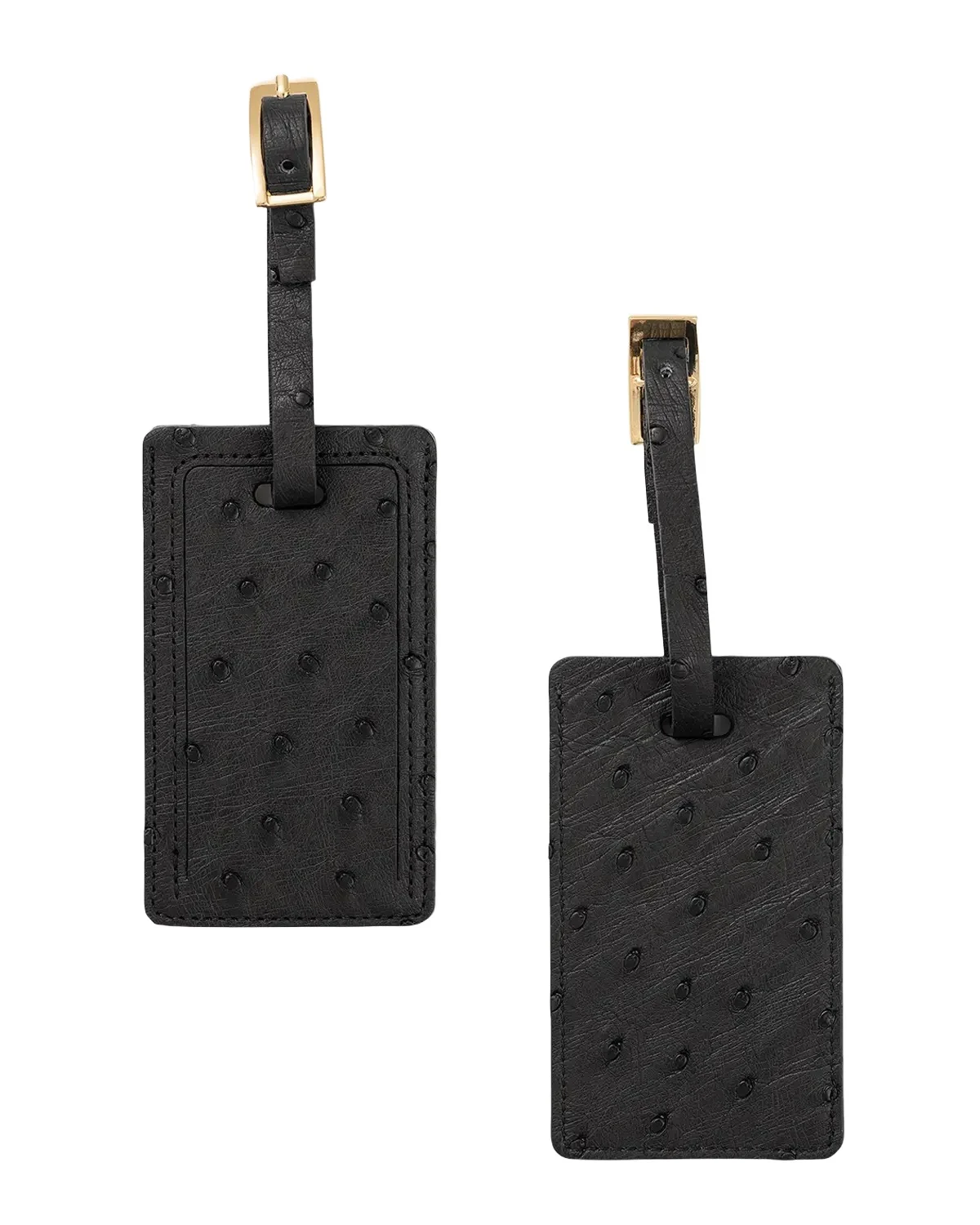 Ostrich Leather Luggage Tag, Set of 2