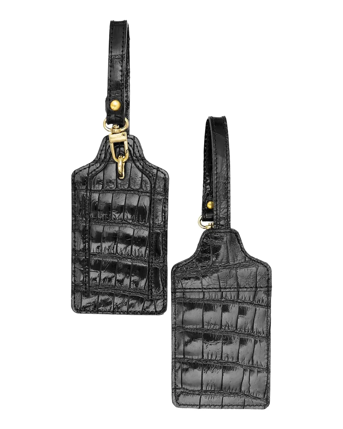 Alligator Leather Luggage Tag, Set of 2 Alligator Leather Luggage Tag, Set of 2