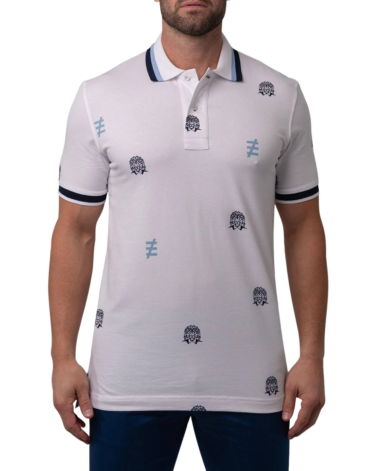 Men's Mozart Icon Tipped Polo Shirt Men's Mozart Icon Tipped Polo Shirt