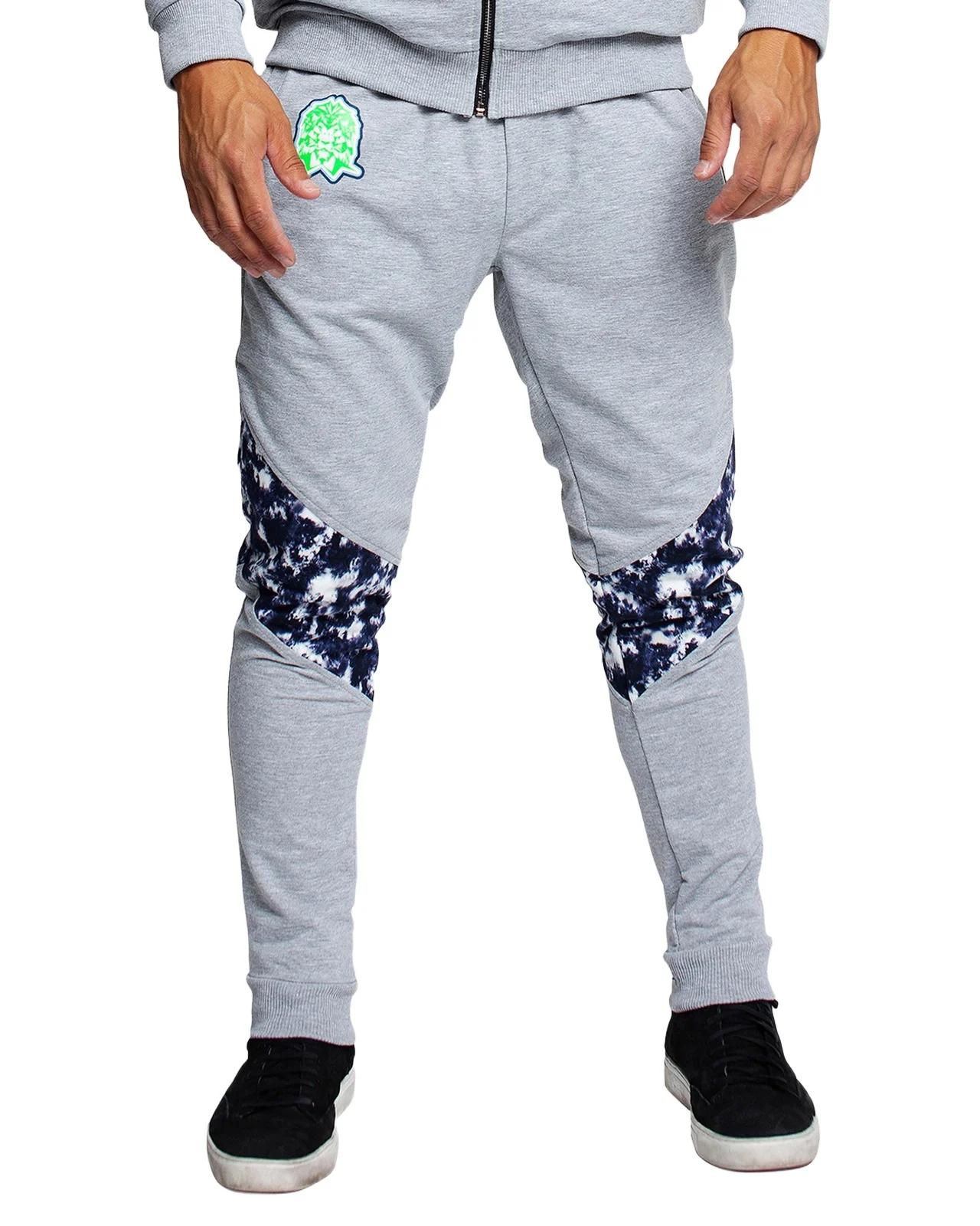 Men's Jogger Pants with Tie-Dye Knees