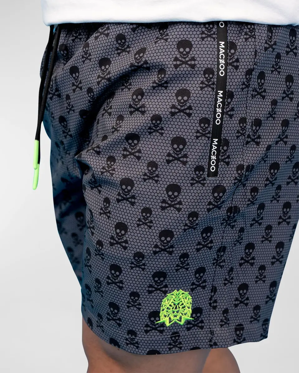 Maceoo Men's Lion Skull Crossbones Swim Shorts | Thumbnail 3 Maceoo Men's Lion Skull Crossbones Swim Shorts | Thumbnail 3