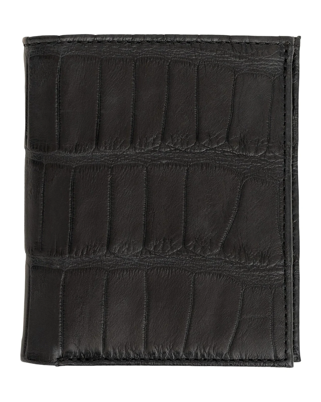 Abas Men's Matte Alligator Leather Bifold Wallet w/ ID Window