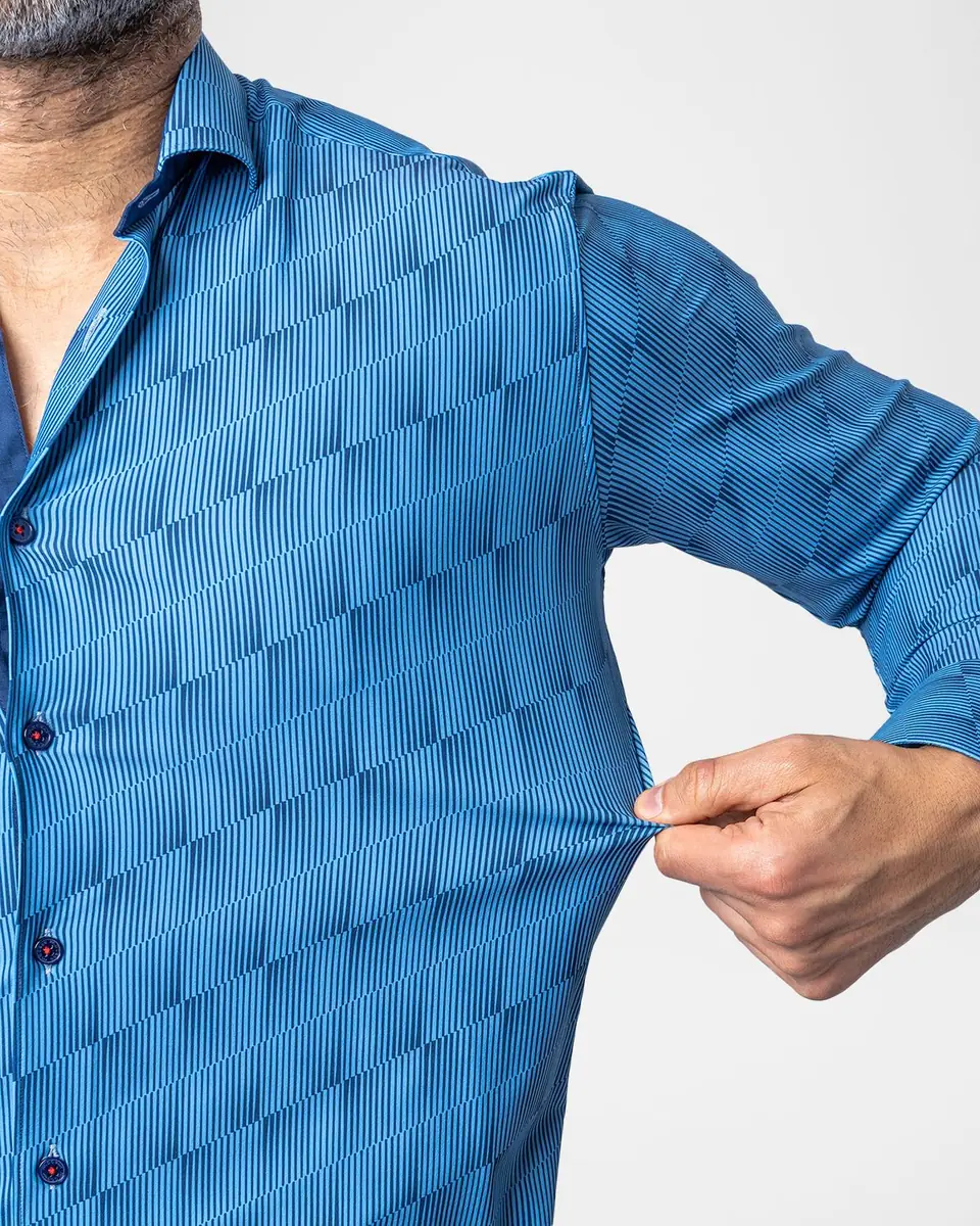 Maceoo Men's Einstein Abstract Linework Stretch Sport Shirt | Thumbnail 4