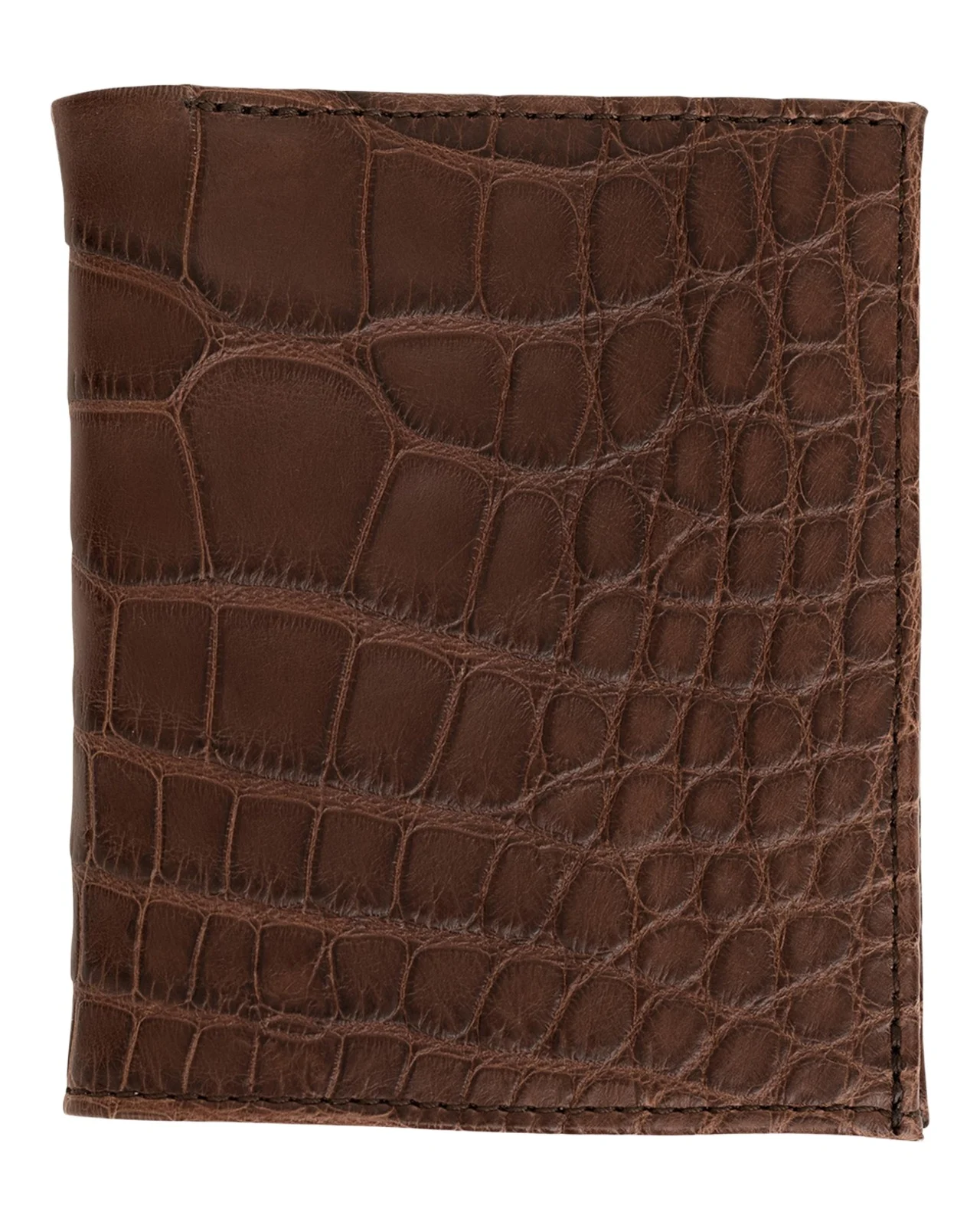 Abas Men's Matte Alligator Leather Bifold Wallet w/ ID Window