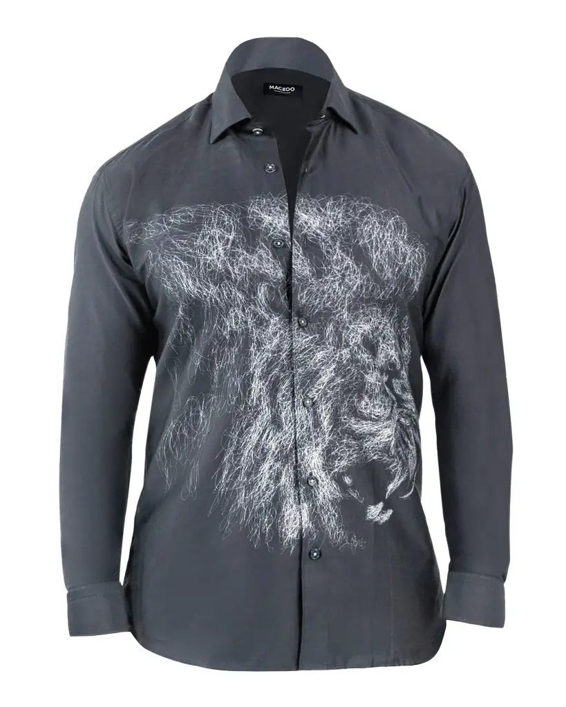 Maceoo Men's Fibonacci Cotton Lion Chalk Sport Shirt | Image 1 Maceoo Men's Fibonacci Cotton Lion Chalk Sport Shirt | Image 1