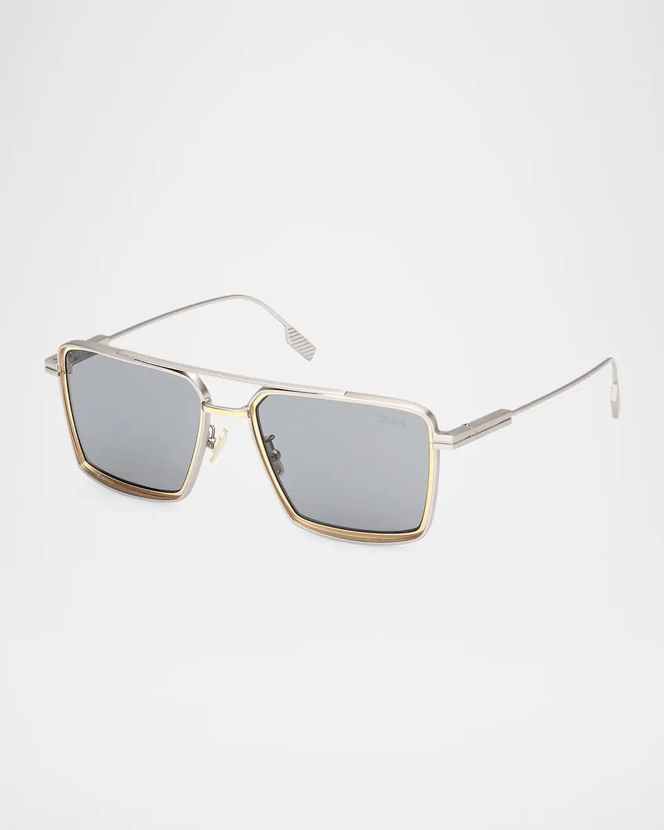 ZEGNA Men's Metal Aviator Sunglasses | Thumbnail 3 ZEGNA Men's Metal Aviator Sunglasses | Thumbnail 3