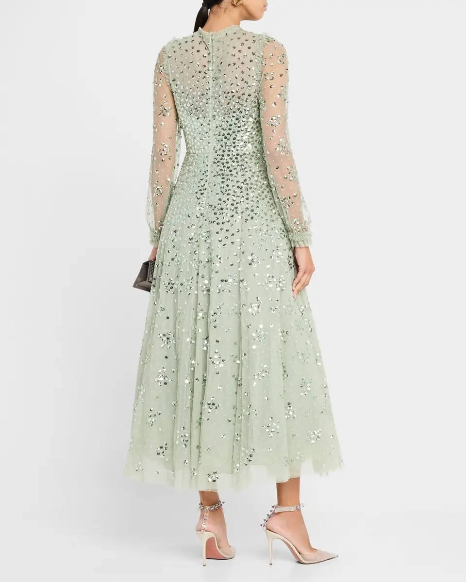 NEEDLE & THREAD Leila Sequin Dot Tulle Ankle Gown | Thumbnail 3