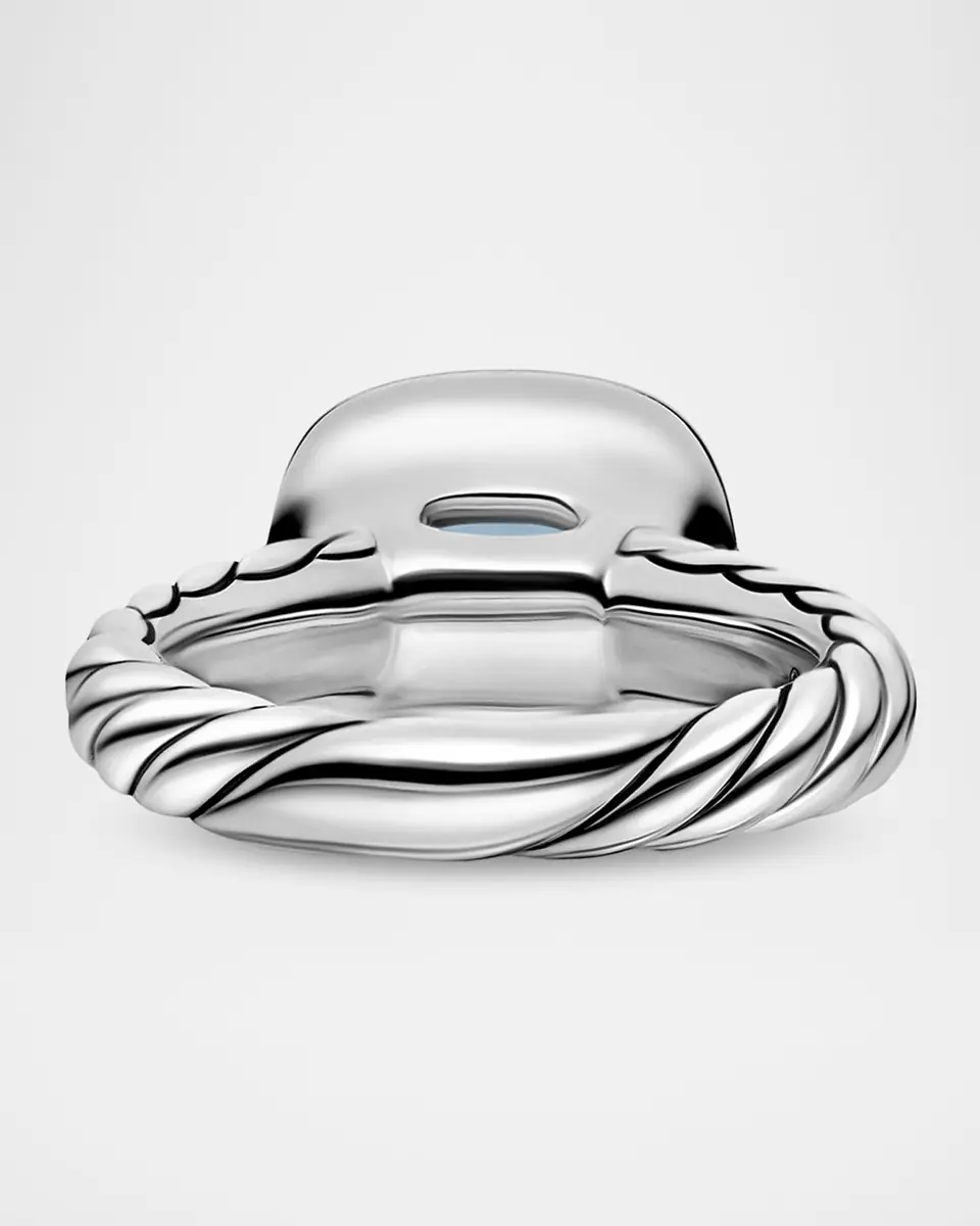 David Yurman DY Mercer Color Stone Ring in Silver with 18K Yellow Gold and Sky Blue Topaz, 10mm | Thumbnail 4