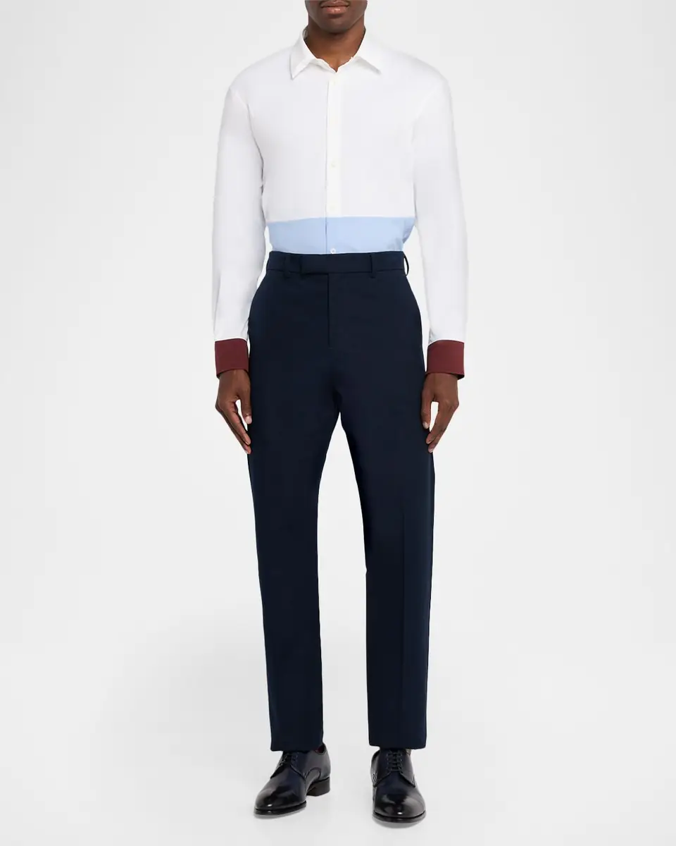 Ferragamo Men's Color-Block Cotton and Nylon Stretch Sport Shirt | Thumbnail 2 Ferragamo Men's Color-Block Cotton and Nylon Stretch Sport Shirt | Thumbnail 2