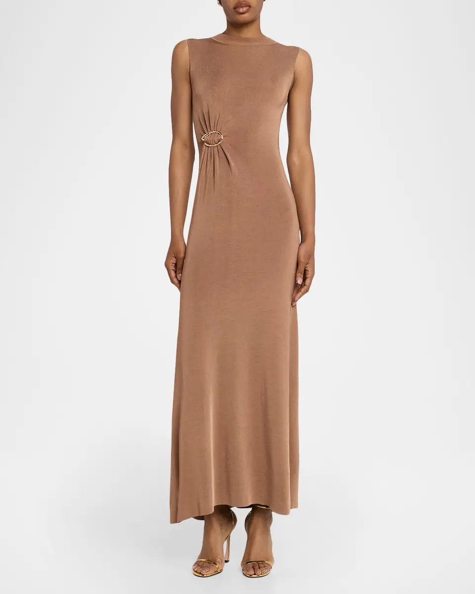 Roland Mouret Sleeveless Gathered-Waist Viscose Knit Maxi Dress | Thumbnail 2 Roland Mouret Sleeveless Gathered-Waist Viscose Knit Maxi Dress | Thumbnail 2