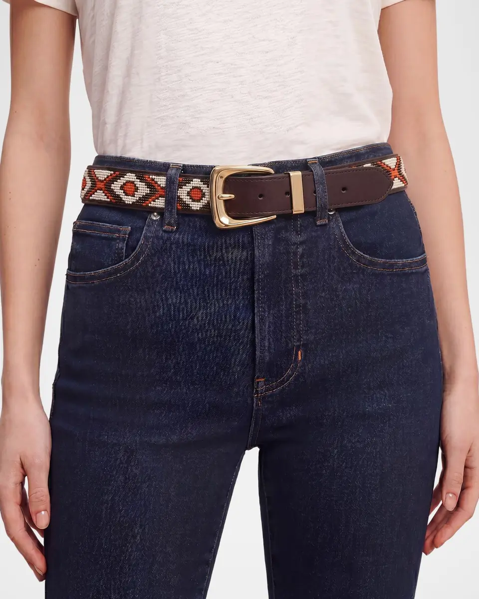 Veronica Beard Arch Beaded Leather Belt | Thumbnail 2