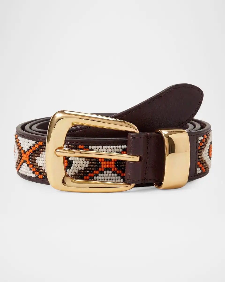 Veronica Beard Arch Beaded Leather Belt | Thumbnail 3